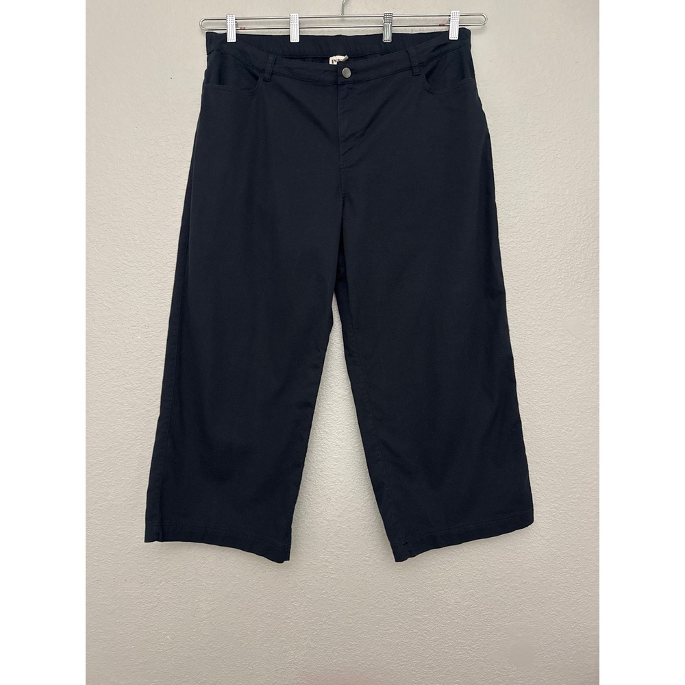 Pact Organic Cotton Stretch Twill Wide Leg Pants Black Womens Size XXL